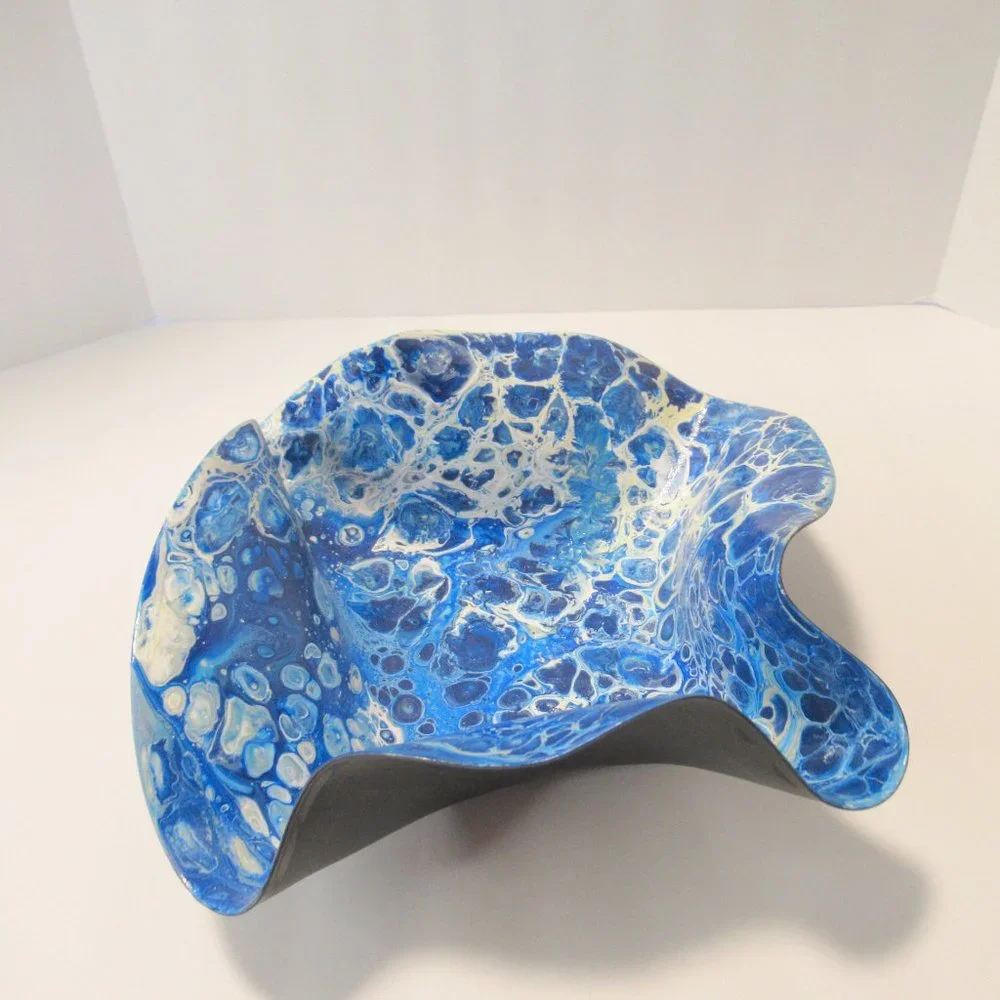 Acrylic Flow painted Record Bowl